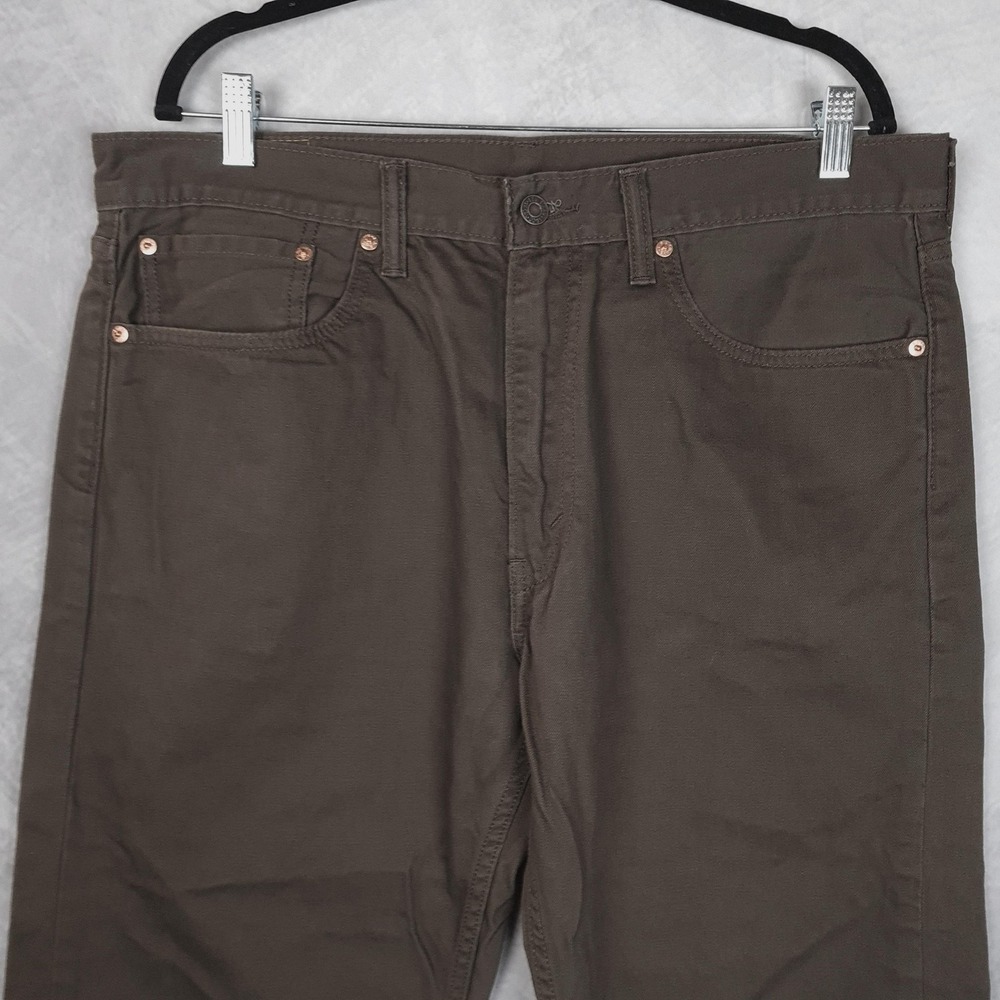 Levis 505 Jeans Mens 36 Dark Brown Denim Straight Leg Regular Fit Casual - Picture 3 of 16